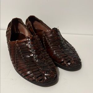 Vintage Cole Haan Resort Brown Woven Leather Loafers